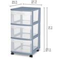 thumbnail image 4 of Sterilite 3 Drawer Cart - Blue, 4 of 5