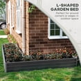 thumbnail image 4 of Outsunny L-Shaped Raised Garden Bed Galvanized Steel Planter Box Dark Grey, 4 of 10