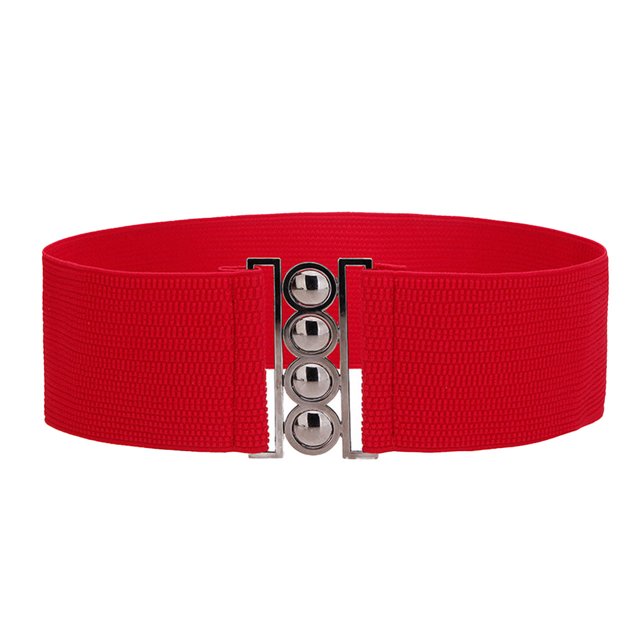 Ceinture de Robe Élastique Style Simple Universelle Ajustable Confortable avec Boucles Multicolore Ceintures de la Saint-Valentin pour Femmes Robes Rouge