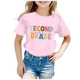 thumbnail image 2 of TZEWGL Hauts pour Fille Garçon Rentrée Scolaire Saison Imprimé Col Rond Manches Courtes Vêtements pour Filles Garçons Taille 3-4T, 2 of 4