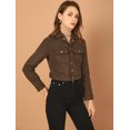 thumbnail image 4 of INSPIRE CHIC Veste Moto Courte en Faux Suède pour Femme à Col Rabattu, 4 of 6