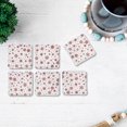 thumbnail image 3 of 6 Pc Square Printed Coaster Red Snowflake, 3 of 3