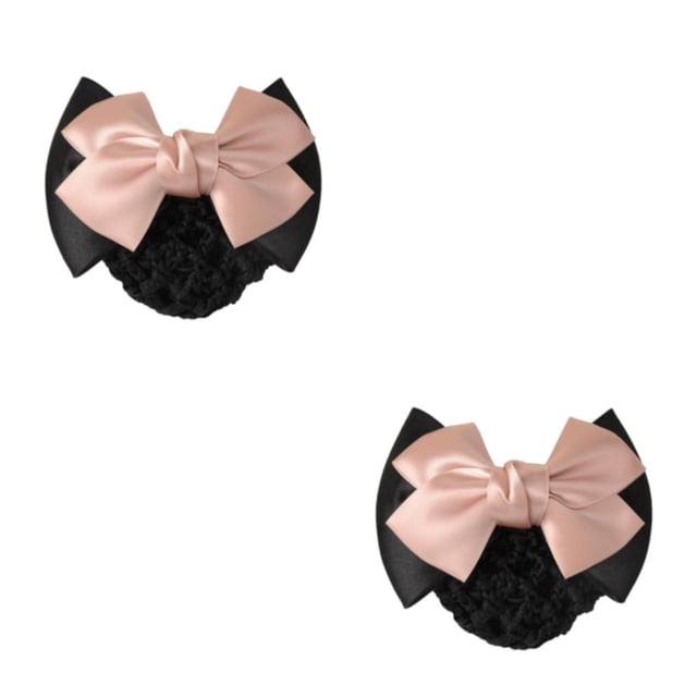 VONKY Easy To Wear Bow Work Hair Clips For Effortless Hairstyling On Go Wide Two Bows- light pink 2Set