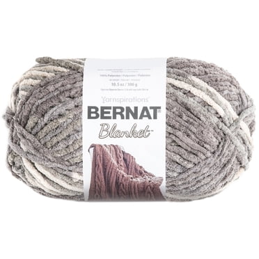Bernat® Blanket™ #6 Super Bulky Polyester Yarn, Silver Steel 10.5oz/300g, 220 Yards