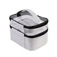 thumbnail image 4 of Double Layer Cosmetic Bag Makeup Bag Toiletry Bag Hanging Wash Transparent White, 4 of 9