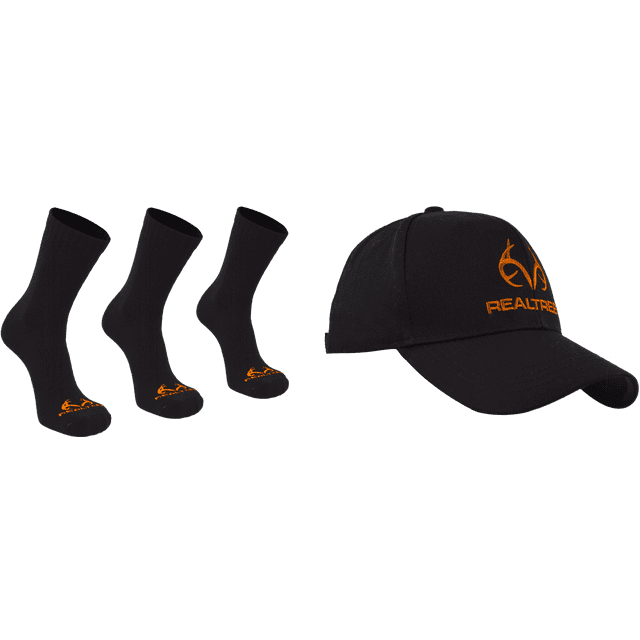 Realtree Men's 4pc Bundle Cap & 3PK Crew Socks