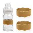 thumbnail image 1 of 1PC Kids Snack Boxes For School Personalized Baby Bottle Labels For Daycare Water Bottle Name Bands Customized Engraved Silicone Baby Reusable Bottle Straps Labels For Cups School 2PCS Brown, 1 of 6