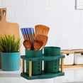 thumbnail image 1 of Yhmxh Kitchen Storage Kitchen Organizer Food Containers Removable Utensil Box,Double Cut Out Drainer Knife and Fork for Kitchen Utensil Racks and Cutlery Holders,Countertop Decoration, 1 of 7