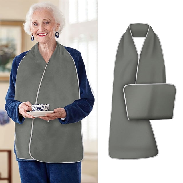 Adult Waterproof Bib For Elderly Oil And Drools Resistanting Dining Scarf