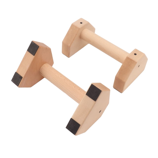 2Pcs Wooden Push Up Handles Handstand Bracket Parallettes Inversion Stand Beech Bars Push Up for Trainer Bar Sets