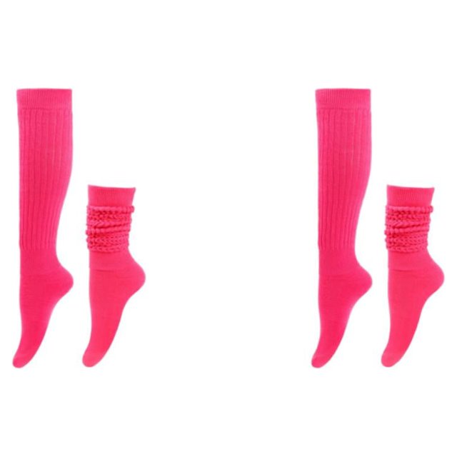 relayinert 2pack/lot Stably Fixed Slouch Socks With No Loose Thread Comfortable To Wear Polyester Polyester Made Breathable Rosy Red 2Set
