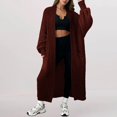 thumbnail image 2 of Comdrip Long Cardigans for Women! Long Cardigans for Women Open Front Cable Knit Cardigan Open Front Oversized Draped Sweater Outerwear Fall Cardigans for Women Coffee XL, 2 of 4