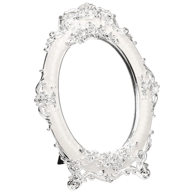 CRAFTHROU 1Set Simple Design Tabletop Mirror Decorative For Living Room And Bedroom Silver 24.70X18.00X0.39in