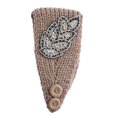 thumbnail image 3 of Crochet Headbands Winter Leaves Pattern with Rhinestones Elastic Head Protector Wide Warm Chunky Hair Accessories for Girls Khaki, 3 of 6