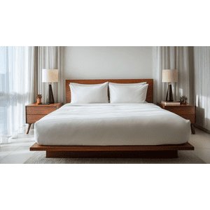 My Bed Linens Pure Cotton PIMA Cotton Bedsheet Set- 400 TC Queen Size, White Color, Fits up to 18" Mattress, Hypoallergenic