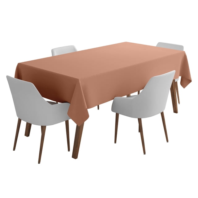 Vargottam Indoor/Outdoor Tablecloth 58 x 82" Inch Rectangular Tablecloth Waterproof Patio Table Cloths, Spring/Summer Table Covers for Backyard Circular Table/BBQs/Picnic - Dusty Peach