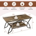 thumbnail image 2 of Costway 2-Tier Industrial Coffee Table Rectangular Cocktail Table with Storage Shelf Dark Brown, 2 of 9