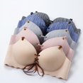 thumbnail image 3 of DeRuiLaDy Solid Color Seamless With String Push Up Bras For Women Breathable Adjusted Wire Free Underwear Sexy Lingerie Bra, 3 of 5