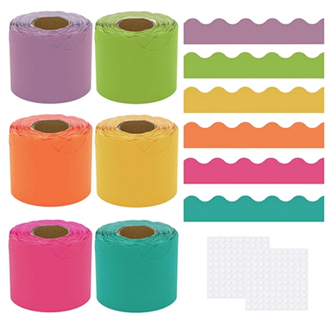 Maoww 6x 6 Rouleaux 10 m Bordures d'Exposition pour Décorations de Classe Scolaire Rentrée Scolaire B