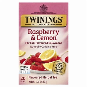 Twinings, Herbal Tea, Fraises & Citron, sans caféine, 20 Sacs à thé, 1.76 oz (50 g)