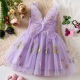 thumbnail image 2 of MEZZALL Robe de Vacances pour Tout-Petites Filles à Manches Volantées en Maille Brodée, Robe de Danse pour Fête, Robe d'Été de Plage, Jolie Tenue Quotidienne 1-2 Ans, 2 of 9