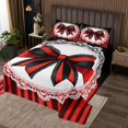 thumbnail image 2 of Erosebridal Lace Bow Coverlet Set King, Romantic Bowknot Bedding Set, Geometric Striped Decor 3-Piece, 2 of 5