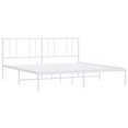 thumbnail image 2 of vidaXL Metal Bed Frame with Headboard White 183x213 cm, 2 of 5