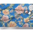 thumbnail image 3 of Soimoi Cotton Voile Fabric Leaves & Rose Flower Printed Craft Fabric by the Yard 56 Inch Wide, 3 of 3