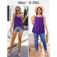 thumbnail image 3 of Charmo Womens Flowy Pleated Camisole Built in Bra Adjustable Straps Loose Tank Tops S-3XL, 3 of 5