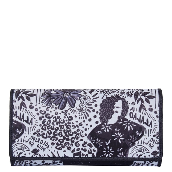 Sishka Portefeuille à Trois Volets pour Femmes en Nylon et Cuir Imprimés Faits à la Main – Design Classique avec Garniture en Cuir, Style Intemporel et Élégant