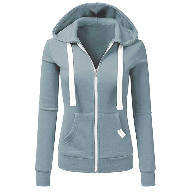 Kcodviy Veste Unie pour Femme à Fermeture Éclair, Chandail à Capuchon à Fermeture à Glissière pour Femme avec Poche, Chandail à Manches Longues, Manteaux à Capuchon à Capuche