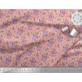 thumbnail image 2 of Soimoi Rayon Crepe Fabric Leaves & Periwinkle Floral Print Fabric by the Yard 46 Inch Wide, 2 of 3