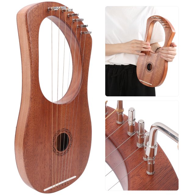 Portable Durable 7 String Lyre Harp, String Harp, For Friends Gift Kids Children