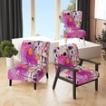 thumbnail image 1 of Designart "Cubism Unleashed Pink Expressions" Pink Cubism Upholstered Accent Chair - Modern Arm Chair For Living Room, 1 of 7