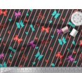 thumbnail image 2 of Soimoi Black Rayon Fabric Bow & Stripe Decor Fabric Printed Yard 56 Inch Wide, 2 of 5