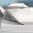 thumbnail image 4 of Cooling Rattan Summer Sleeping Mat | Foldable Polyester Mattress Pad with Pillowcase | Breathable Non-Slip Smooth Surface | Twin Size 47.24x78.74in | Brown Gray Blue Green Pink | Heat Dissipation, 4 of 7