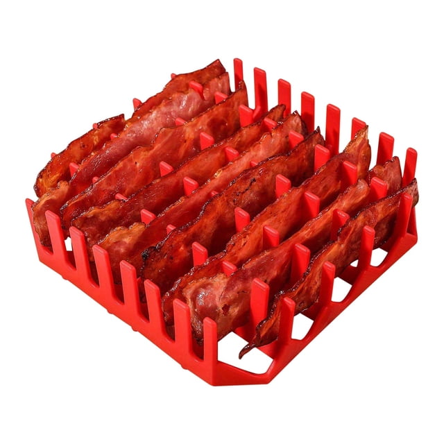 Plateau à Bacons en Silicone pour Friteuse, Moules de Cuisson en Silicone pour Bacon, Plateau de Panier de Cuisson Réutilisable, Accessoires de Four
