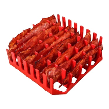 Plateau à Bacons pour Micro-Ondes Friteuse Plateau à Bacons en Silicone Grille à Bacons Four à Micro-Ondes Grille de Four à Micro-Ondes