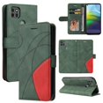 thumbnail image 1 of Étui pour Motorola Moto G9 Power Portefeuille en Cuir Livre à Rabat Folio Support Vue Couverture - Vert, 1 of 5