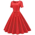 thumbnail image 1 of Pompotops Robe de Soirée Bal pour Femme à Manches Courtes Style Années 1950 Ménagère, 1 of 9