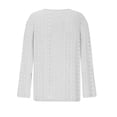thumbnail image 3 of Timegard Eyelet Tops for Women Notched V Neck Button Blouse Dressy Casual Long Sleeve Loose Tops Fall, 3 of 4
