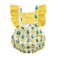 thumbnail image 1 of Xingqing Newborn Infant Baby Girls Short Flare Sleeve Pullover Print Ruffles Jumpsuits, 1 of 10