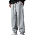 thumbnail image 1 of Pisexur Men's Jogging Pants Solid Color Straight Leg Sweatpants Elastic Waist Drawstring Athletic Pants for Men Casual Pants Elastic Bottom Plus Size Sweatpants with Pockets S-5XL, 1 of 4