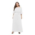 thumbnail image 1 of U.Vomade Robe d'Été pour Femme Grande Taille, Couleur Unie, Manches Courtes, Col Rond, Robe Décontractée, 1 of 7