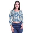 thumbnail image 1 of Moomaya T-shirt Court à Manches Longues à Col Rond Imprimé pour Femmes en Jersey de Coton, 1 of 4