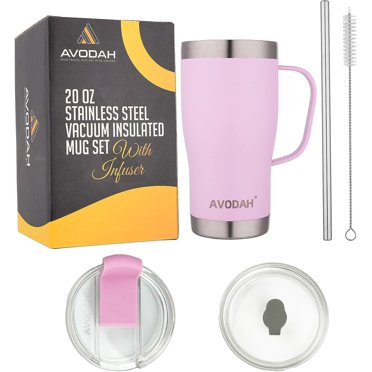 Avodah Tumbler with Handle, Two Lids and Straw - Lilac