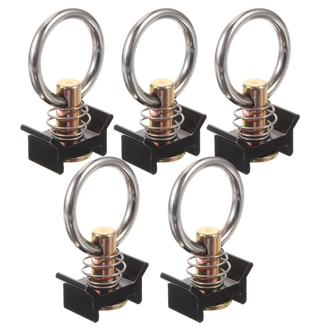 Shisuyan 5Pcs Single Stud Fitting L Track Ring Fitting Steel Single Stud Track Fitting with Ring Steel O-Ring