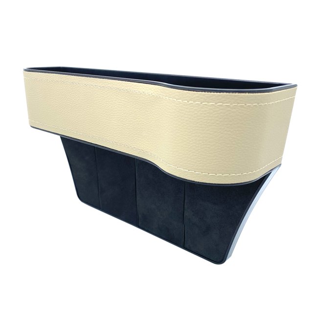 Labymos Car Seat Gap Filler Front Seat Side PU Leather Organizer Large Capacity Storage Box