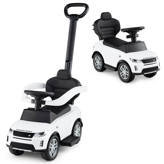Costway Voiture Pousse-Pousse pour Enfants avec Klaxon et Son de Démarrage, Rangement sous le Siège, Poignée de Poussée