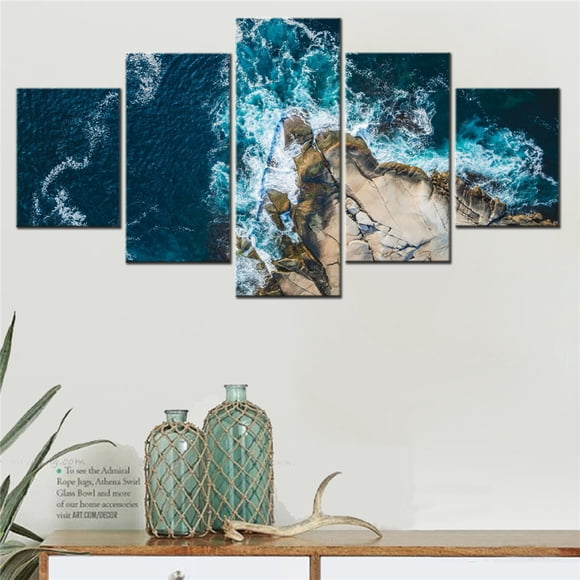 5 Pcs Toile Art Mural Affiche Peinture Nature Peggy's Cove Paysage Marin Papier Peint Décoration Maison Image Oeuvre d'Art Cadre, Non Encadré.,m